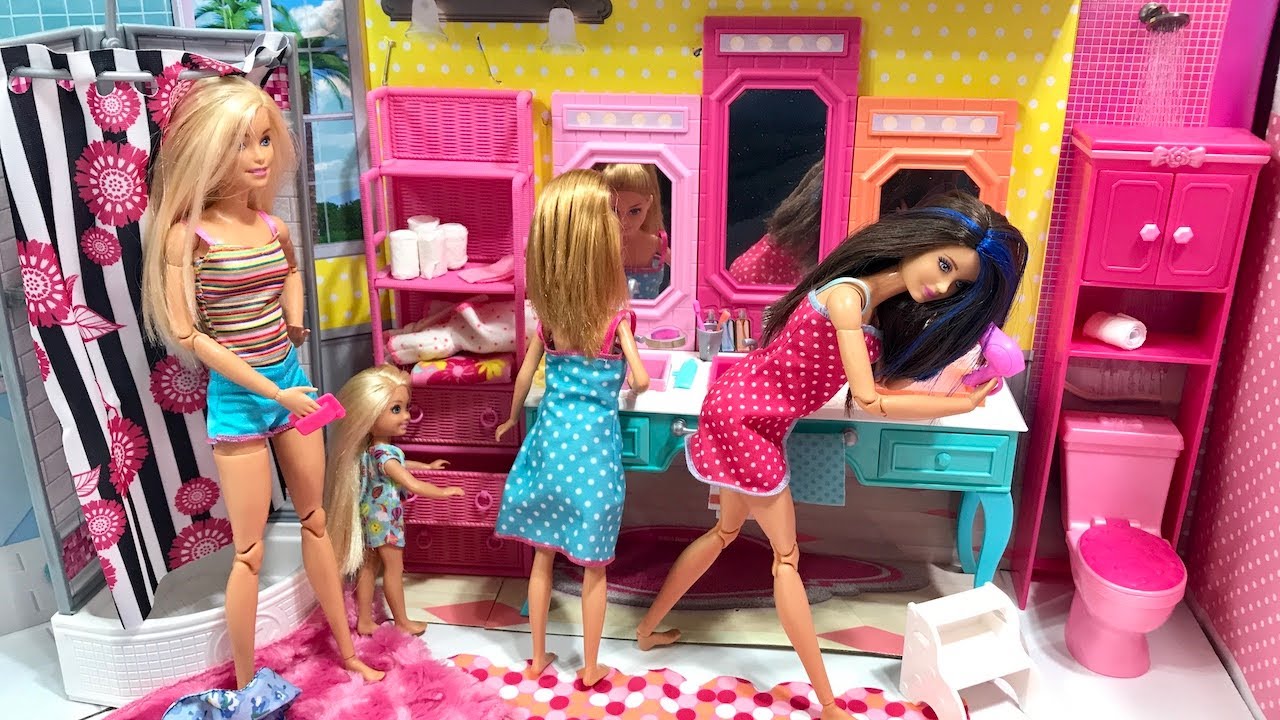 Barbie Chelsea Stacie Skipper Funny Morning Routine!!
