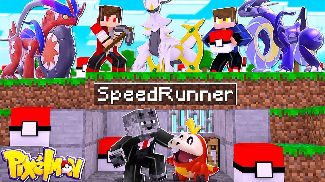 Minecraft Pixelmon Manhunt (1 Speedrunner VS 2 Caçadores) com Pokémon 1000% de SORTE