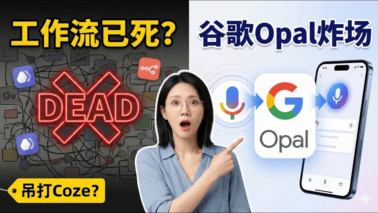 工作流已死？谷歌Opal炸场实测：自然语言构建工作流，Dify和Coze还有活路吗？| 0代码开发新纪元 | N8N