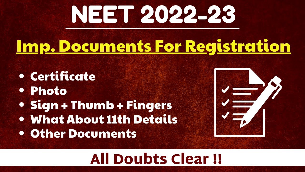 Important documents for Neet 2022 registration | certificate, photo, sign, marksheets, Etc.