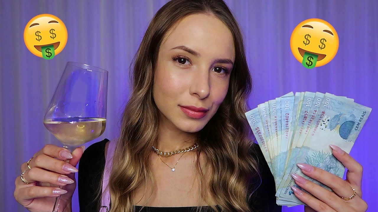 ASMR - TIA RICA TE DANDO DINHEIRO 💰