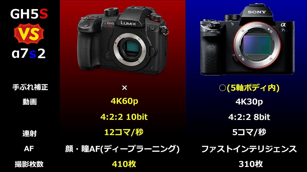 [ 高感度 ] カメラ対決！パナソニックGH5S対ソニー&alpha;7s2
