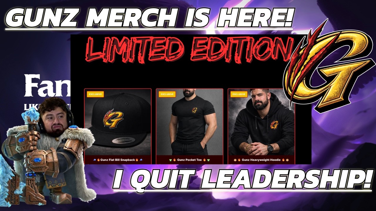 LIMITED GUNZ MERCH IS HERE! ..... ALSO, IM QUITTING LEADERSHIP...