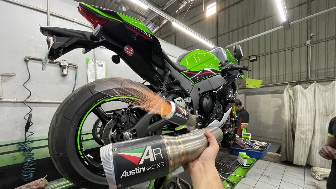 Kawasaki ZX10r 2021 Has Full System Titanium Austin Racing Exhaust| Kan Farr Dia💥| MOST LOUDEST🥵|