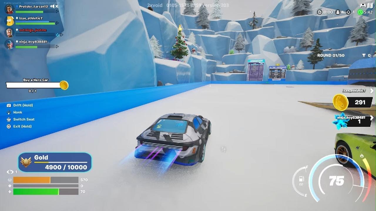 Fortnite Winter rockets vs cars part  2