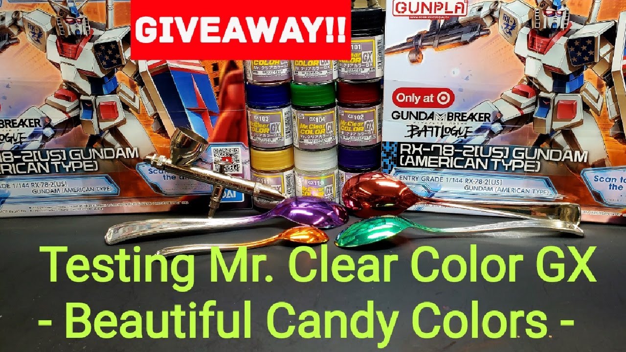 Testing Mr. Clear Color GX Candy Color Paints - Plus Gundam American Type Giveaway