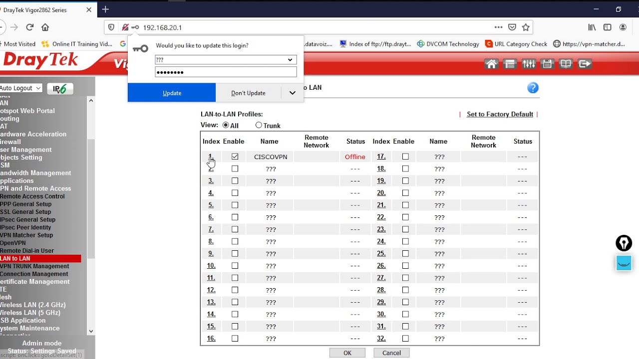 Configure CISCO and DrayTek Dynamic VPN
