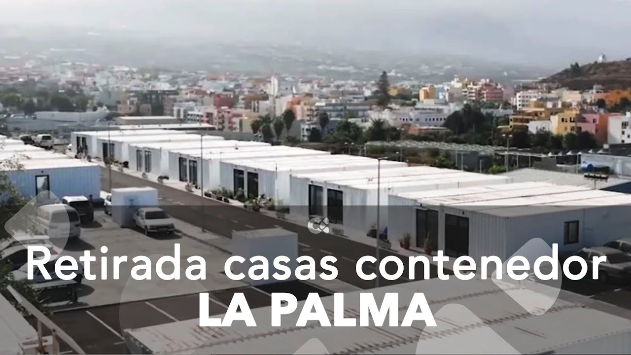 Retiran las primeras casas contenedor instaladas por la erupción de La Palma