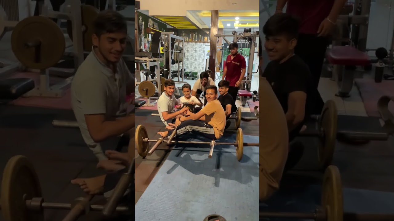Gym with masti 😎🤙car with rod and dumble#shorts #trending#viral