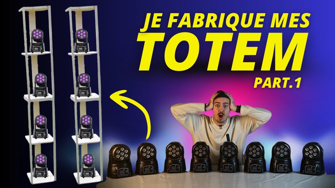 Je fabrique mes TOTEMs DJ modulable en bois pour mes 8 lyres Wash Betopper (Partie 1)