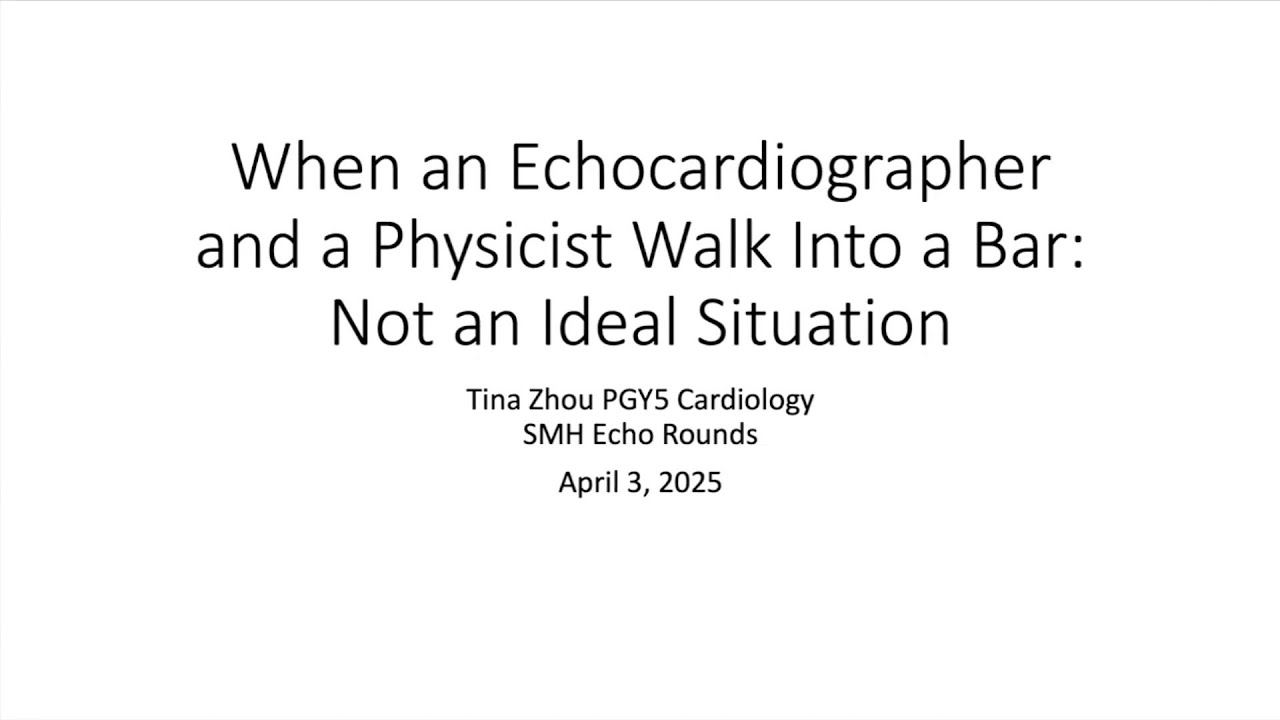 When an Echocardiographer and a Physicist Walk Into a Bar: Not an Ideal Situation