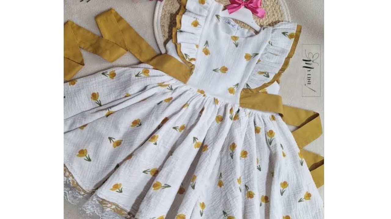 طريقة عمل فستان أطفال على الباترون رائع جدًا 👍🤩 #باترون #خياطة #اكسبلور