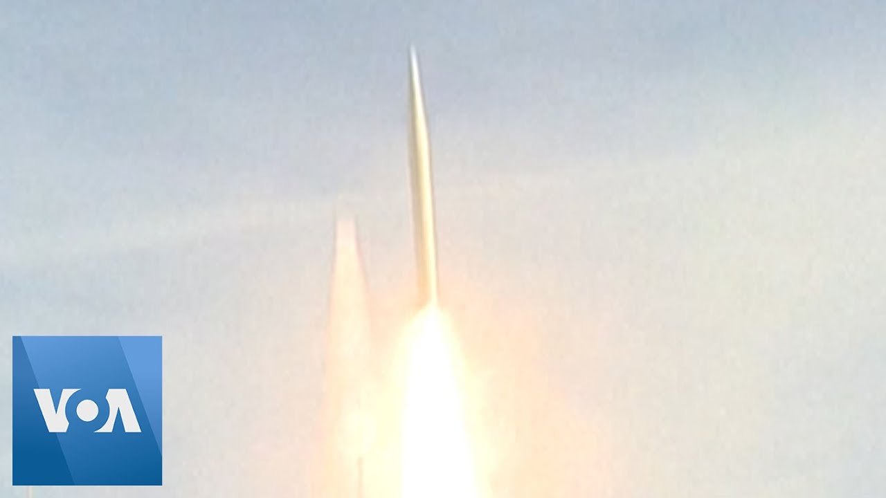 US Air Force Test Medium Range Ballistic Missile Over Pacific Ocean