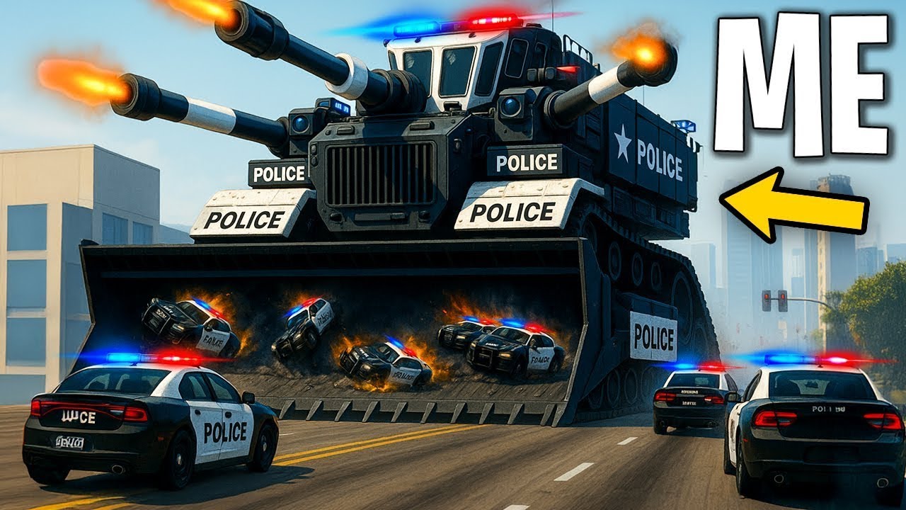 Trolling Cops with Police Tanks in GTA 5 RP