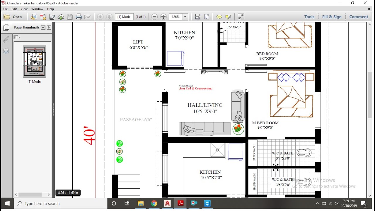 30X40 Apartment plan [Second Floor Plan]