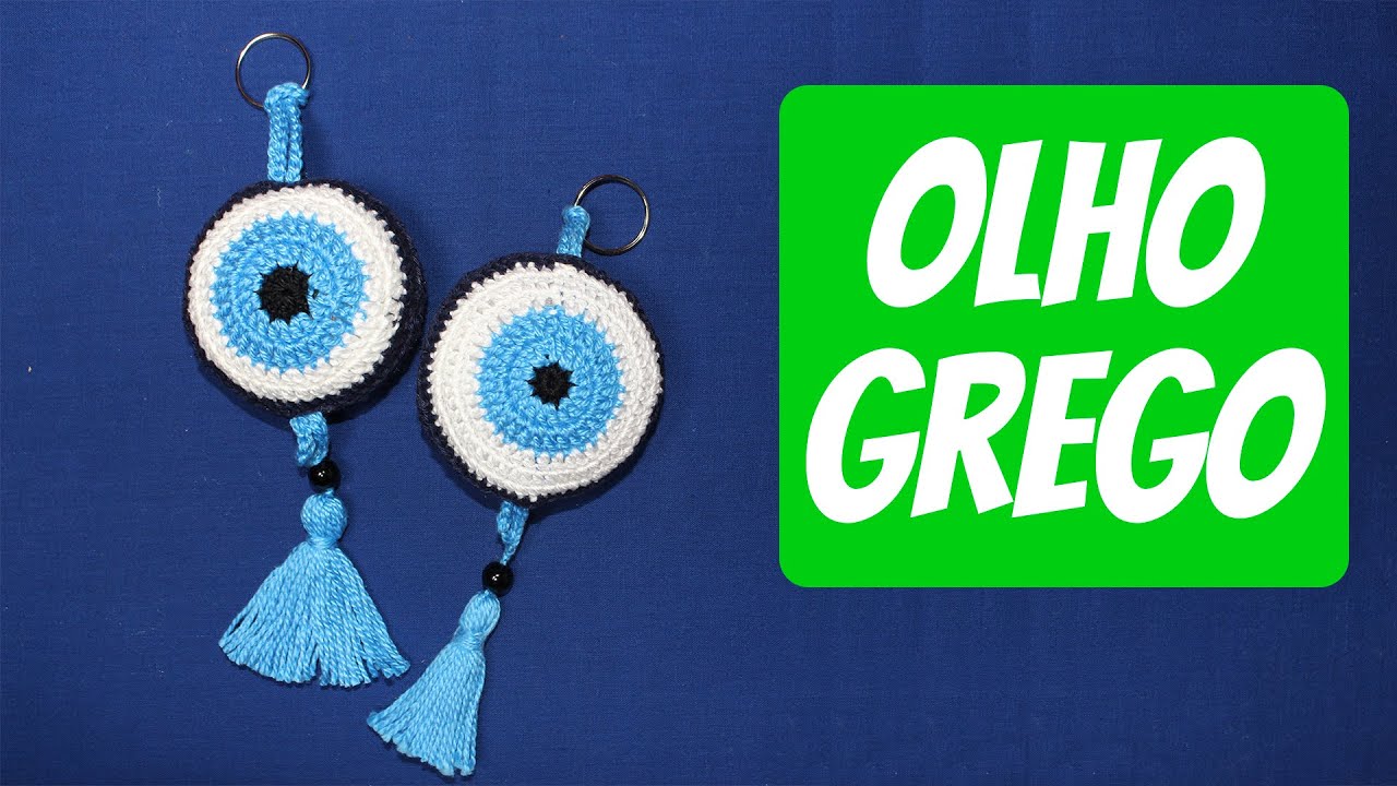 Chaveiro Olho Grego de Crochê para iniciantes