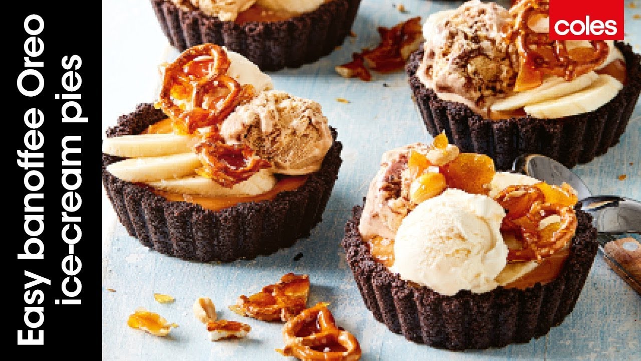 Easy banoffee oreo ice-cream pies