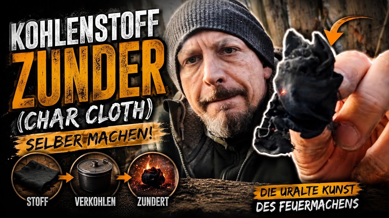 Kohlenstoff Zunder (Char Cloth) Selber machen