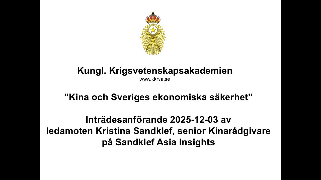 2025 12 03 Inträdesanförande Kristina Sandklef