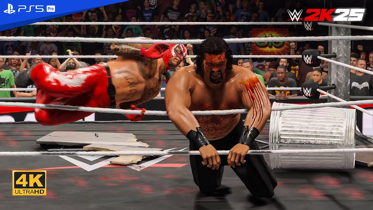 💥 WWE 2K25 – Rey Mysterio 🕶️ vs The Great Khali 🏔️ | Speed vs Power ⚡ FULL MATCH [PS5 Pro 4K60]