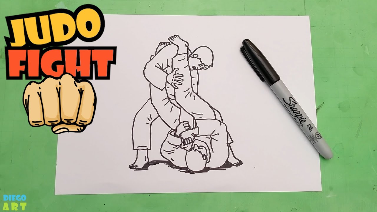 💪Easy Judo Fighters Drawing 👊 – Step-by-Step Martial Arts Art 🎨