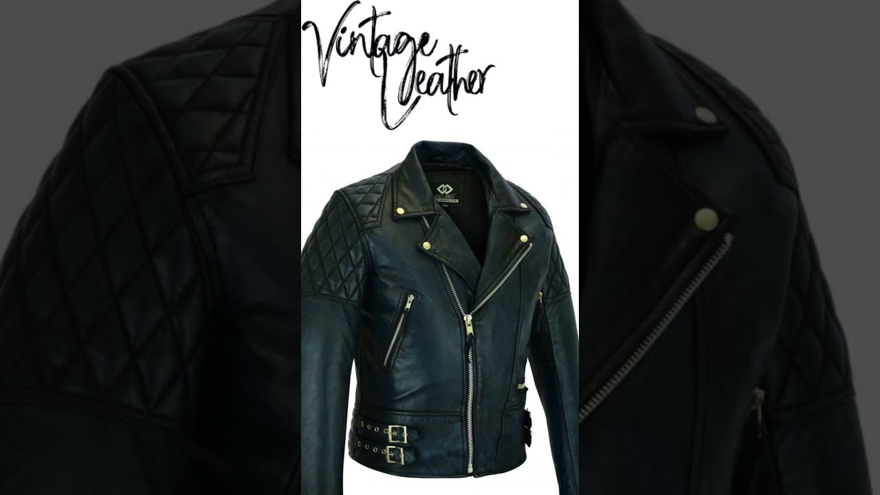 2-Toned Black & Blue Leather Biker Jacket | Vintage Style & Protection in One!