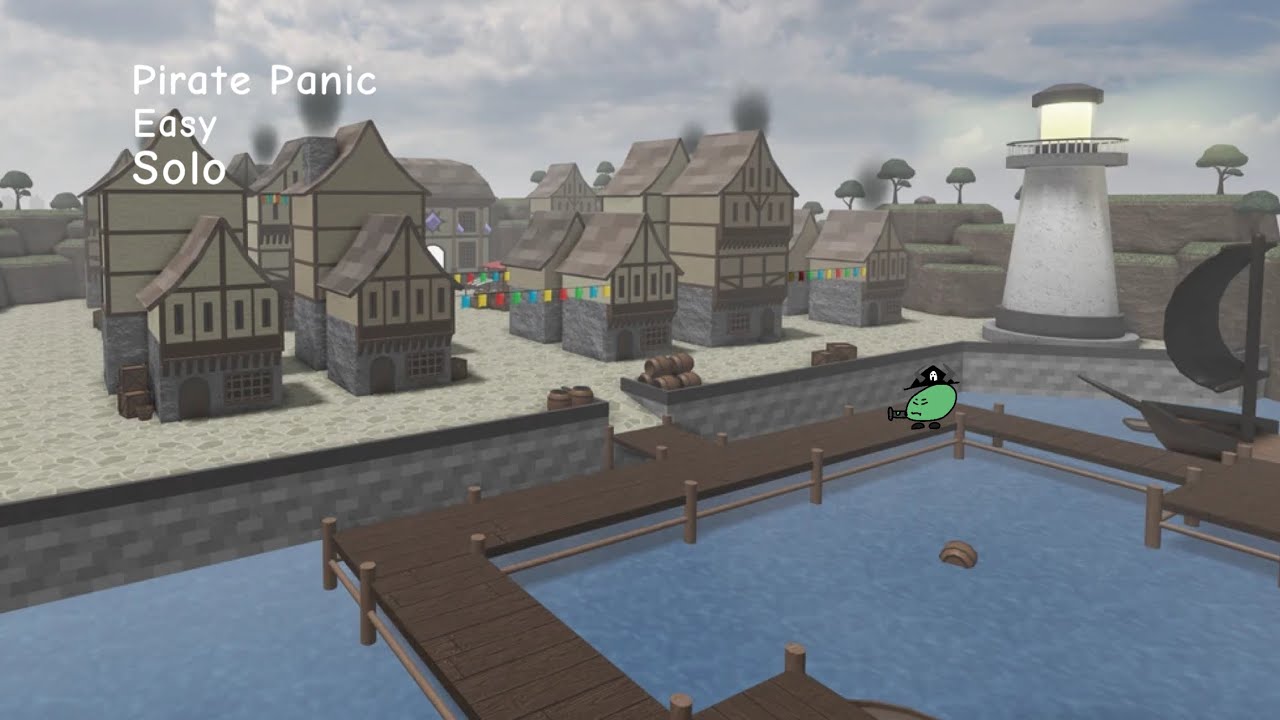 pirate panic easy solo | tower heroes Roblox
