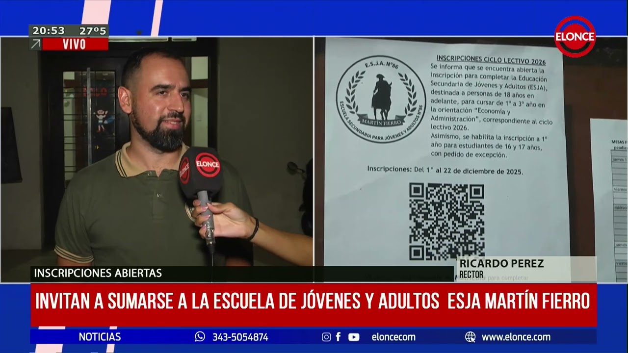 Invitan a sumarse a la escuela de jóvenes y adultos ESJA Martín Fierro