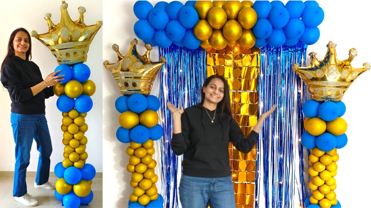 Royal Prince Theme Party Backdrop for Birthday , Prince theme balloon decoration