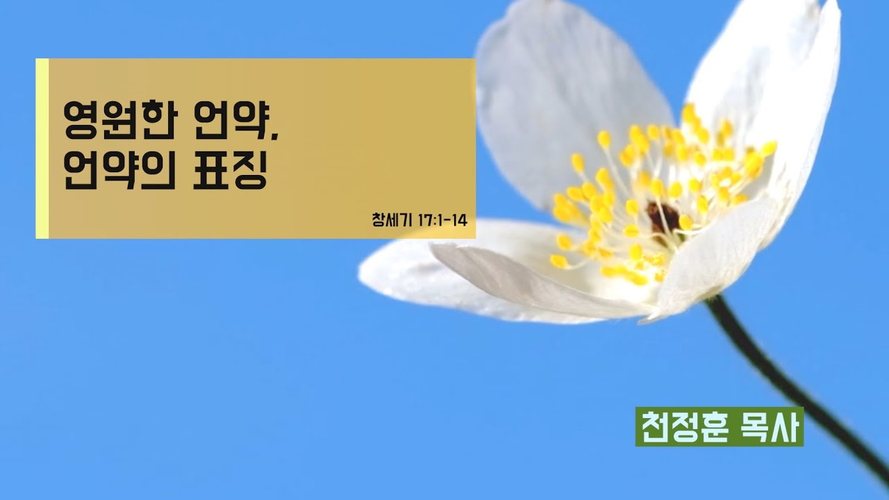 영원한 언약, 언약의 표징 (창세기 17 : 1~14) 천정훈 목사_2022.8.30(화)