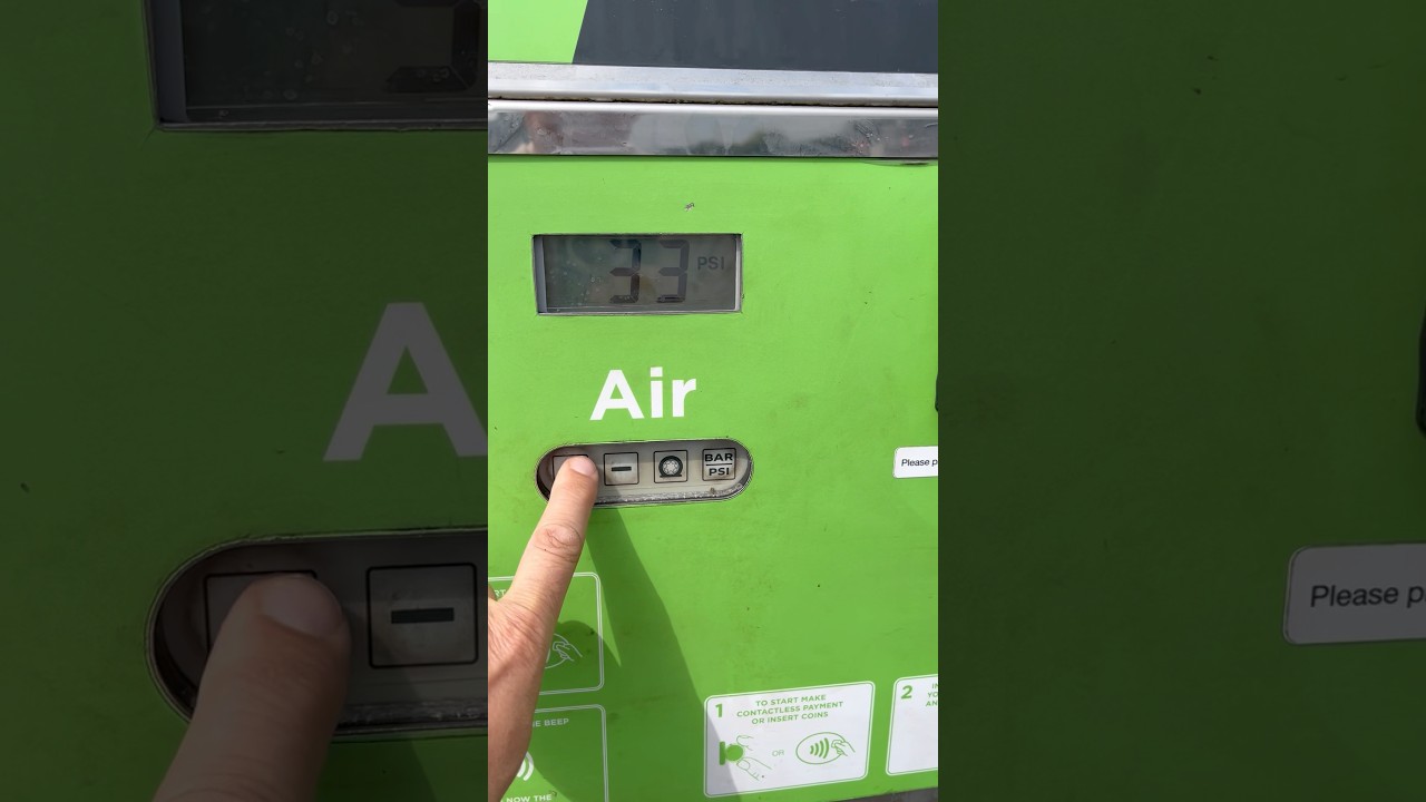 How to check tire pressures at a fuel station forcourt #tutorial #help #fyp