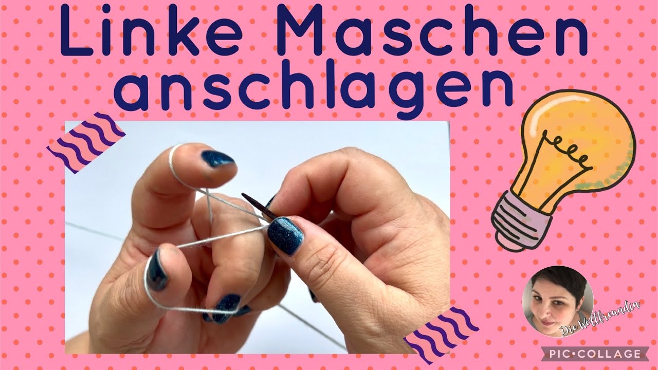 Linke Maschen anschlagen - Kreuzanschlag links!