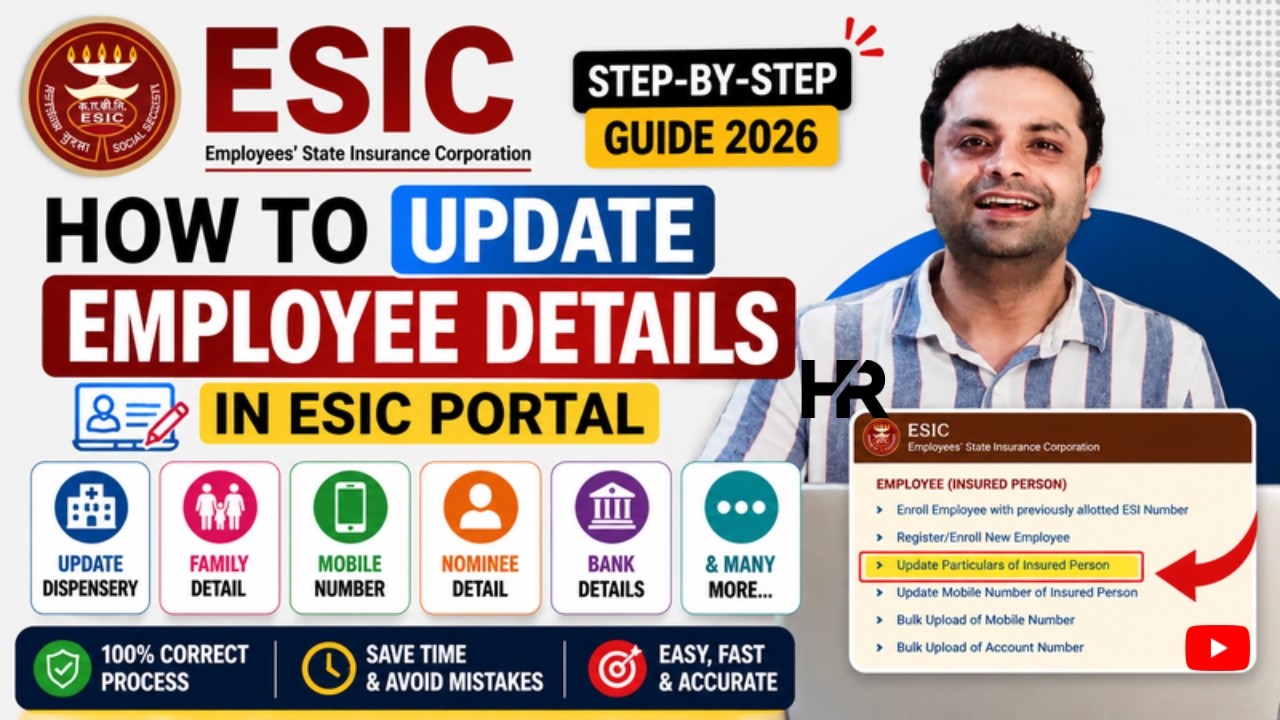 How to Update Employee Details in ESIC Portal 2026 | Family, Mobile, Nominee & Bank Details #esic