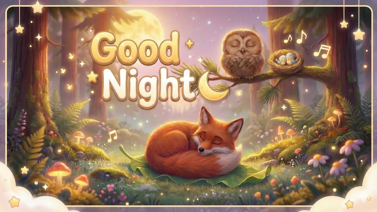 Good Night Forest 🌙 | Calm Bedtime Lullaby for Babies & Toddlers | Rhymeberry World 🍓