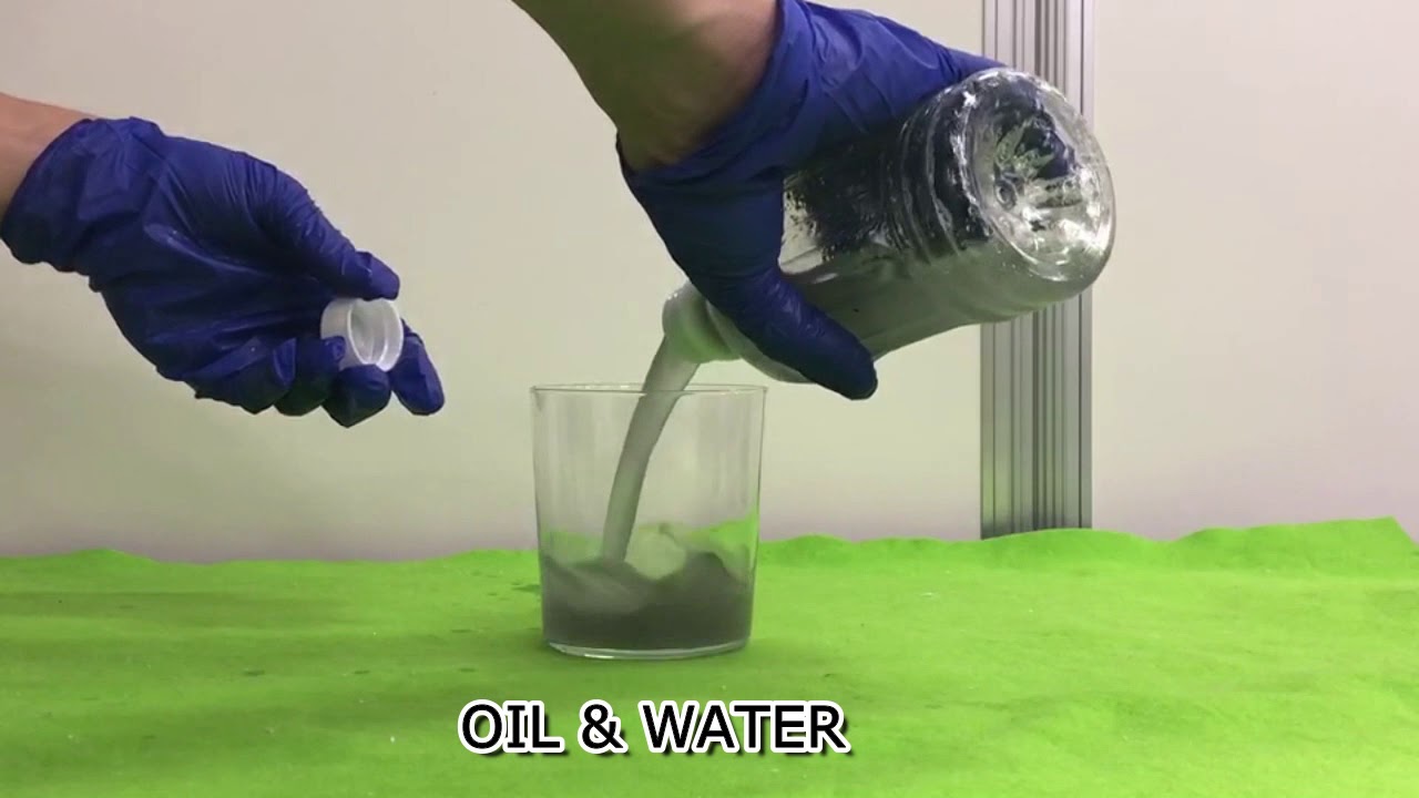 [M-TEchX] Oil adsorption experiment of MAGIC FIBER Oil Absorbent