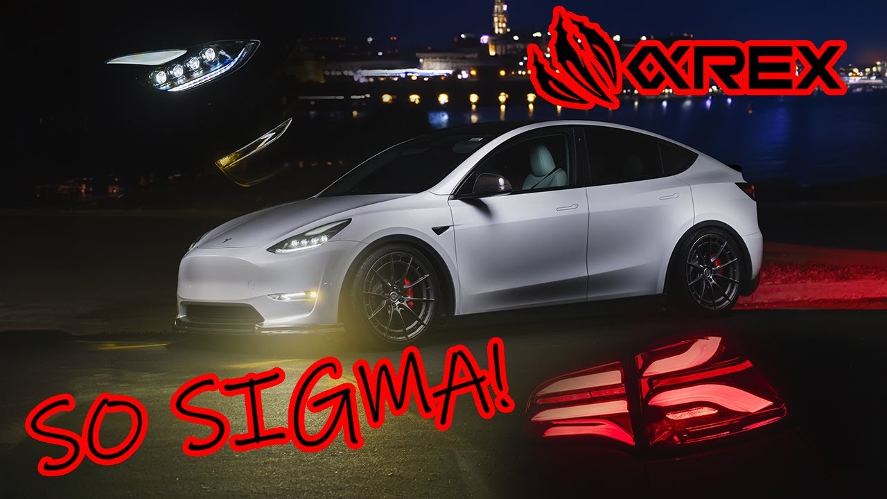 Установка фар, противотуманных фар и задних фонарей AlphaRex для Tesla Model 3 и Y