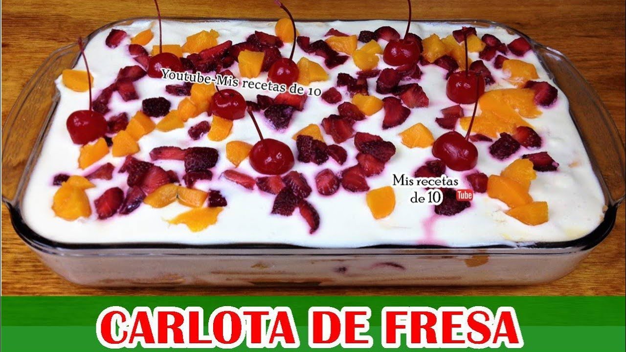 Carlota de fresa / Postre frio de galletas marias con fresas
