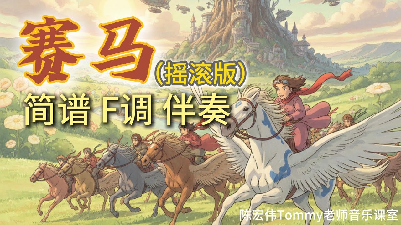 赛马 （摇滚版） 简谱 F调 伴奏