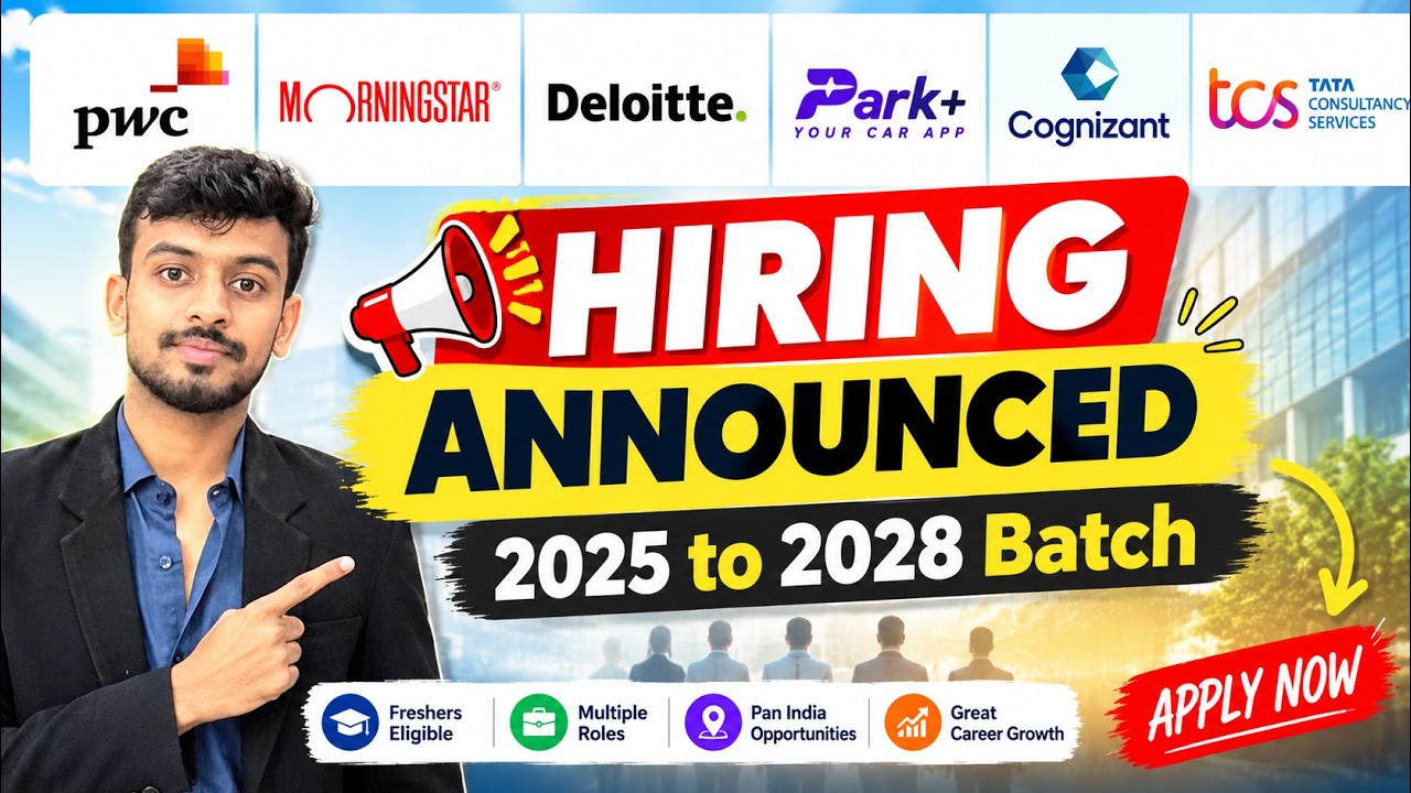 PWC, Park, Deloitte, TCS Biggest Hiring Announced | OFF Campus Drive For 2027, 2026, 2025 Batch