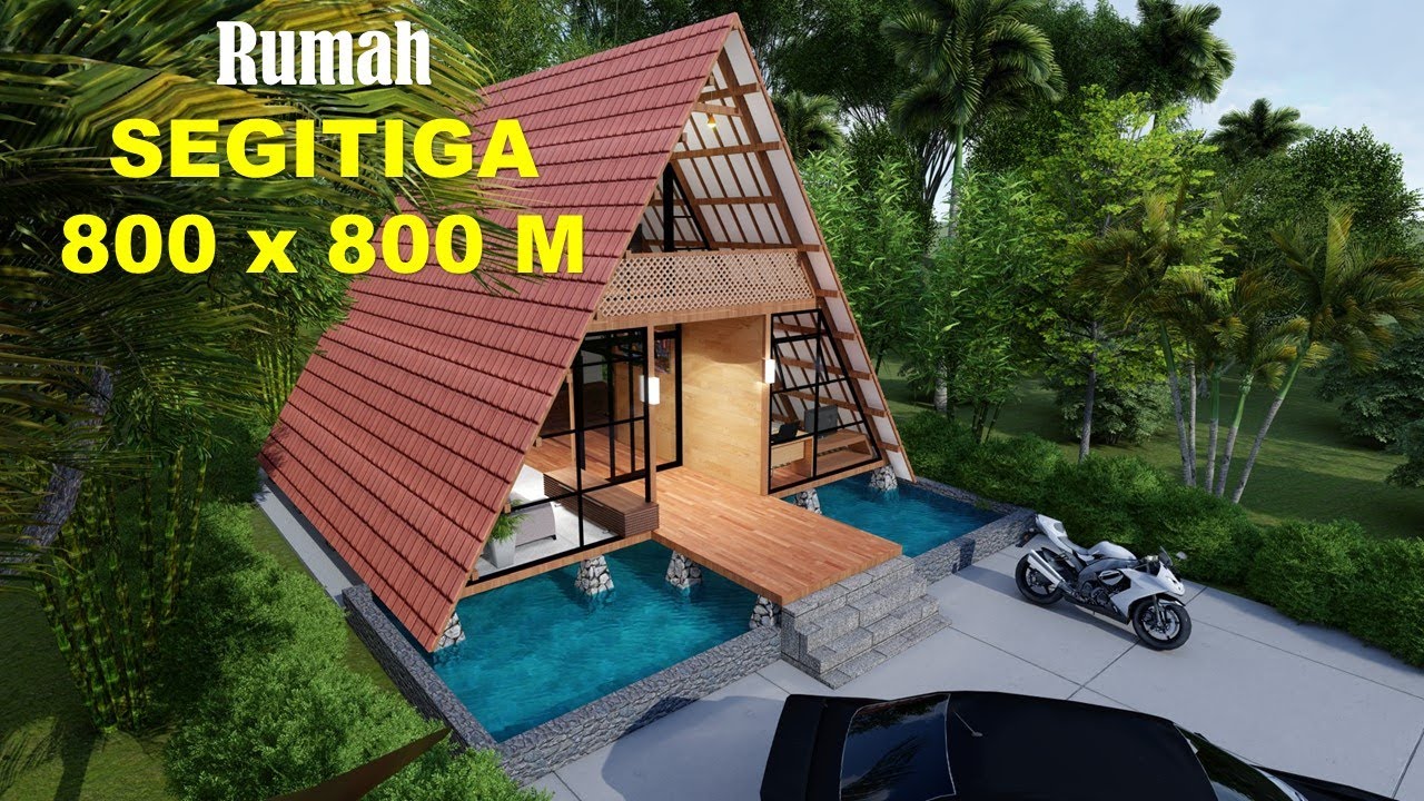 Rumah Segitiga Minimalis 800 x 800 cm