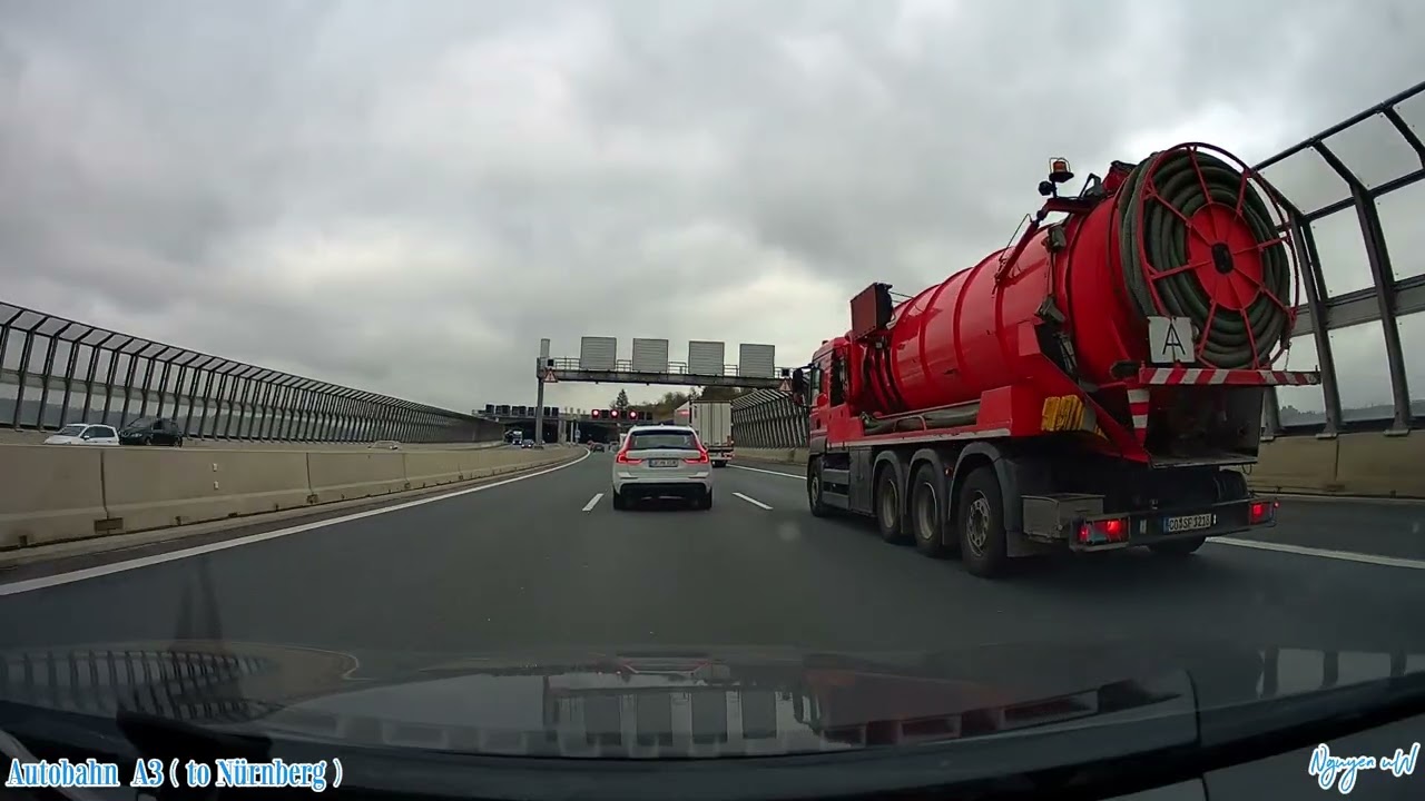 Autobahn Drive - A3  From Dreieck Würzburg-West to Kreuz Biebelried