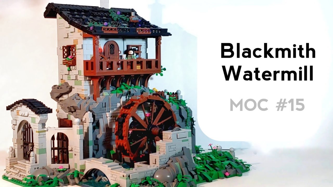 LEGO Blacksmith Watermill MOC + Power Functions #Mocs #Lego #LegoCreation