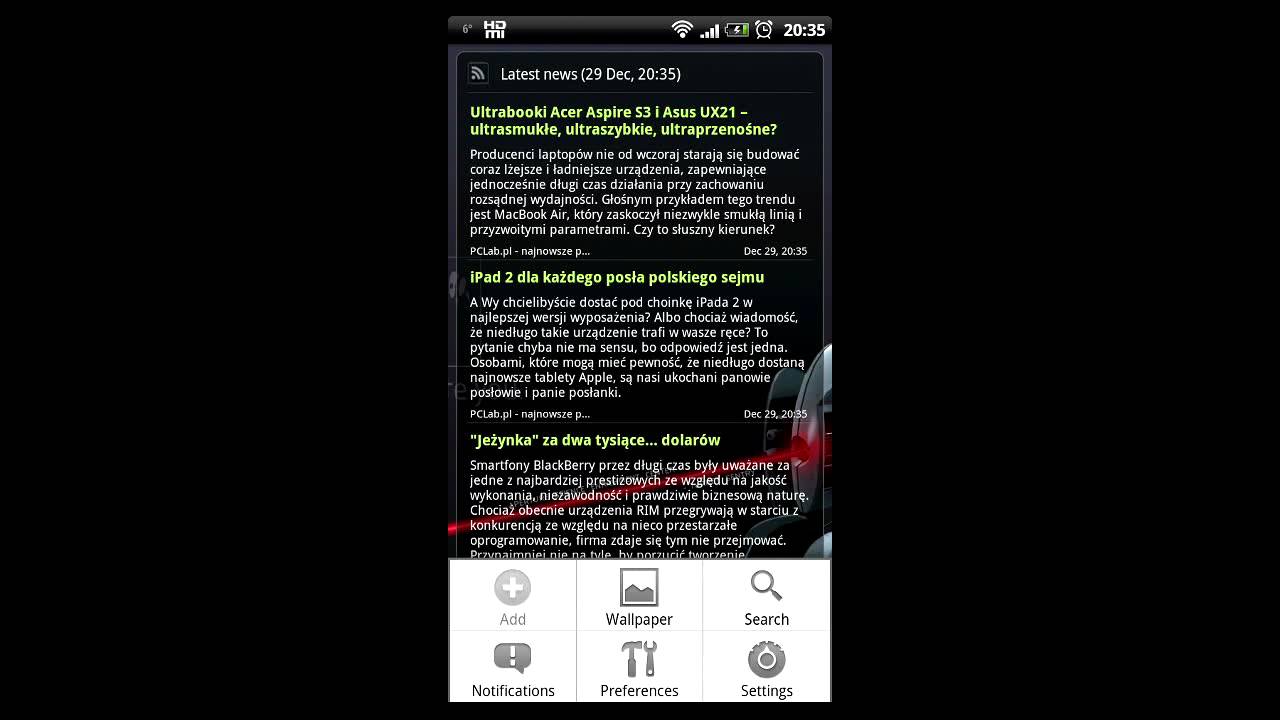Test 14 ekran&oacute;w domowych dla Androida - Launcher Pro (PCLab.pl)