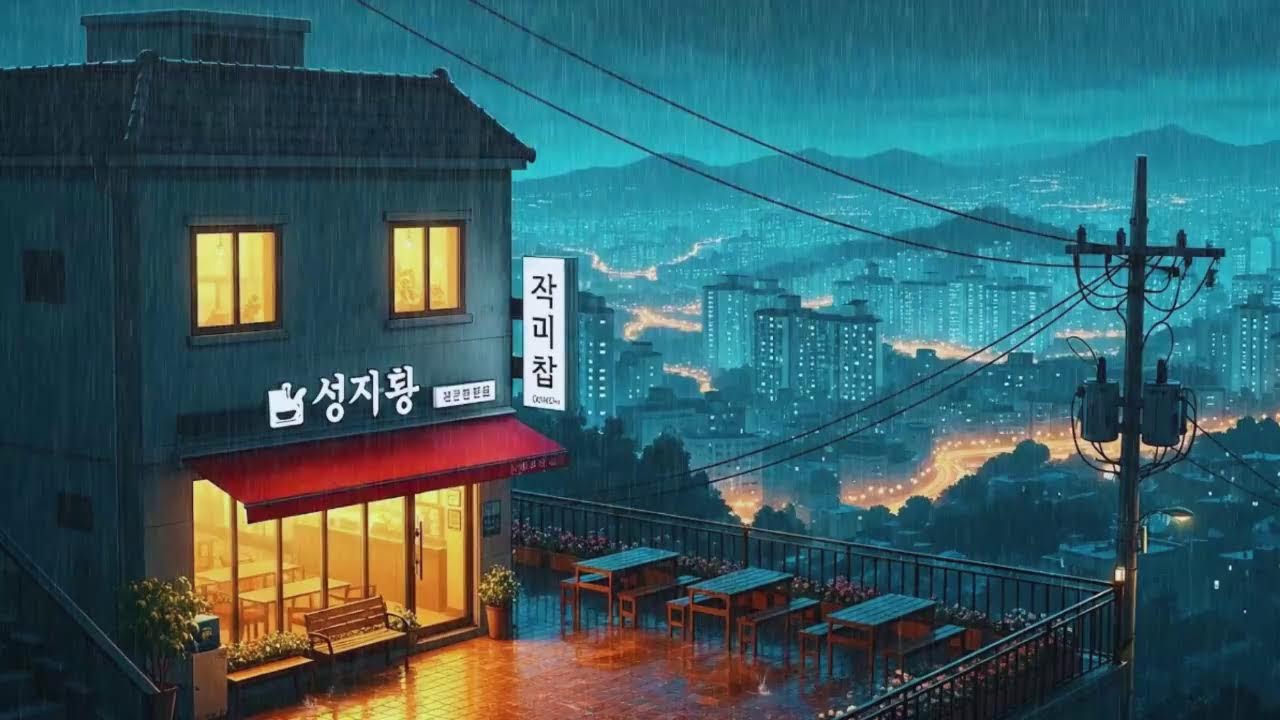 Rain Sounds x Lofi for Deep Focus in a Quiet Korean Rainy Night for Clear Thinking 😌