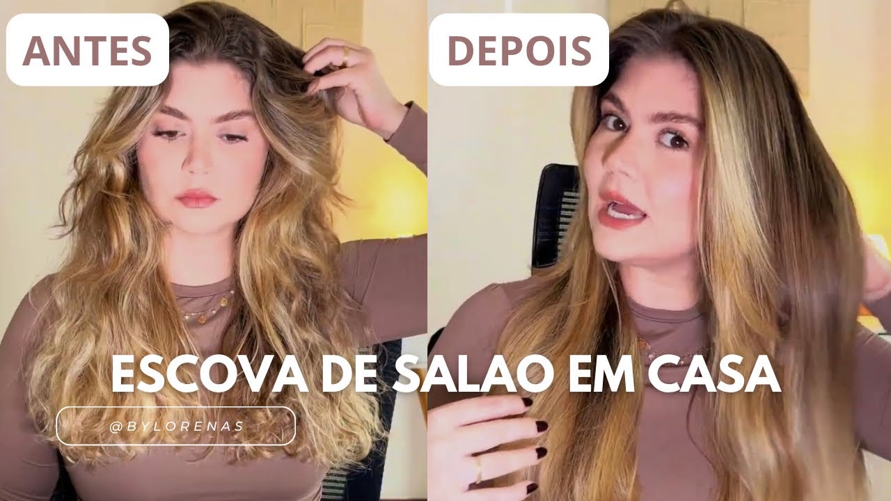 COMO ALISO MEU CABELO COM ESCOVA SECADORA EM CASA | Cabelo cacheado e com mechas