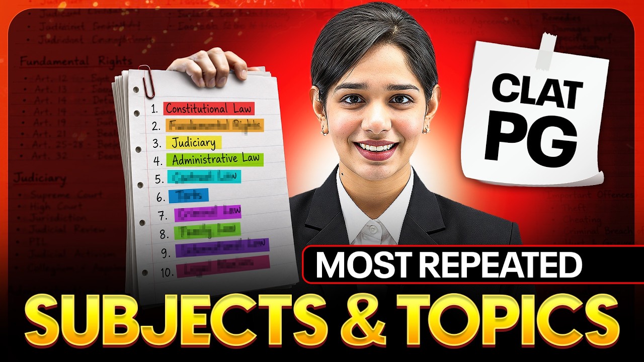 CLAT PG PYQ Analysis: Most Repeated Subjects, Important Topics & Preparation Strategy
