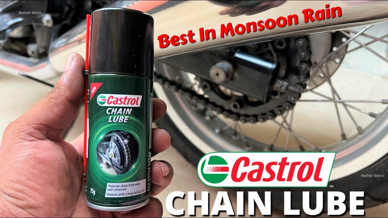 CASTROL Chain Lube & Cleaning - All Process | Best Lube For Monsoon Rain