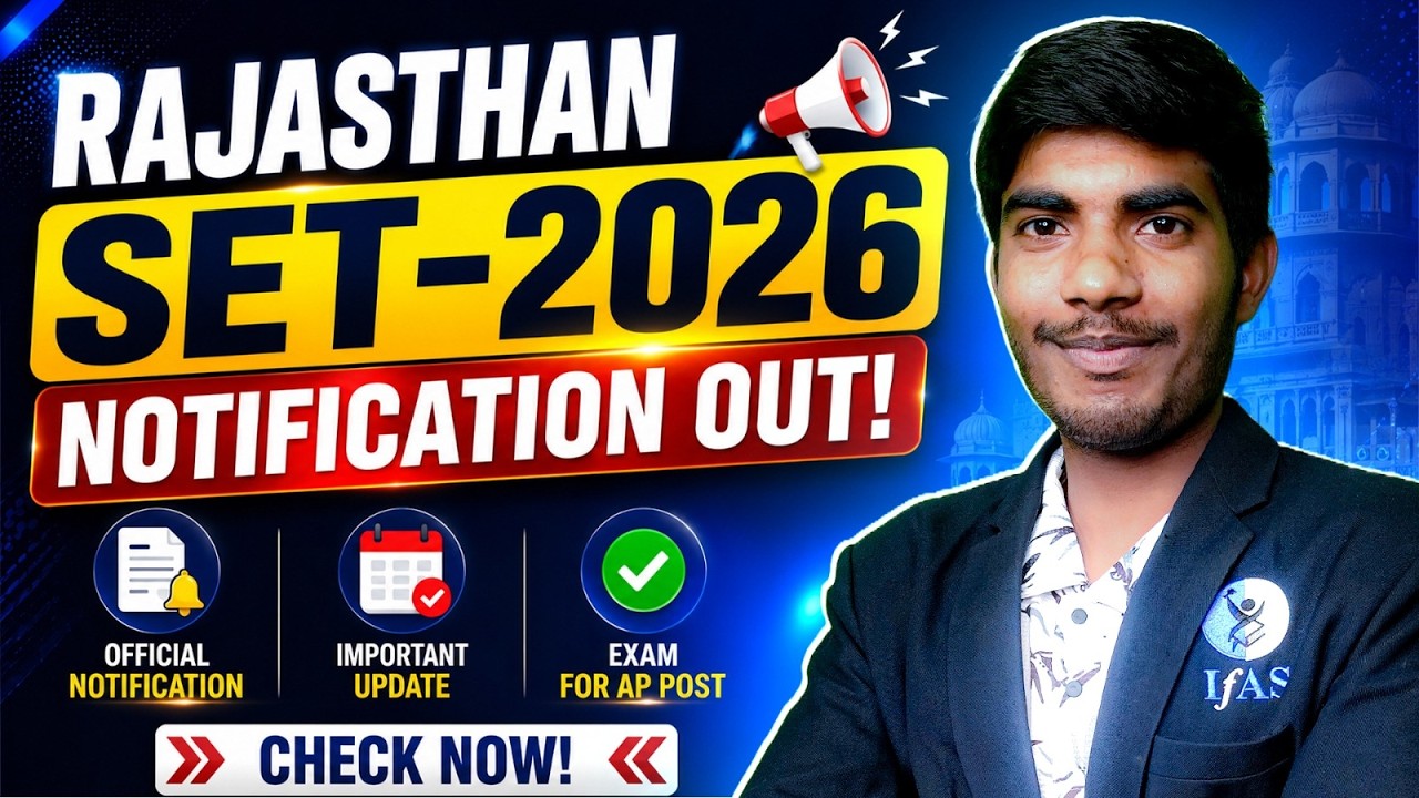 Rajasthan SET 2026 Notification Out