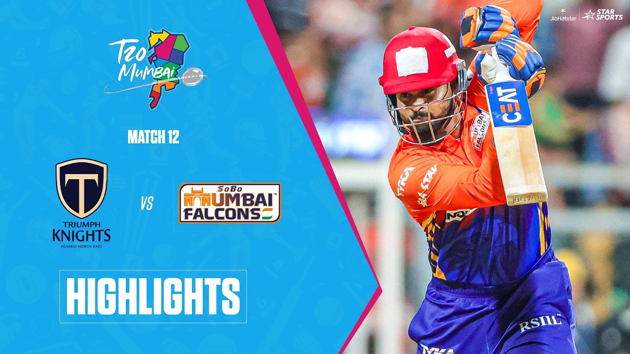 SOBO Mumbai Falcons cruise to a 5-wicket win over Triumph Knights MNE | Highlights #T20MumbaiLeague