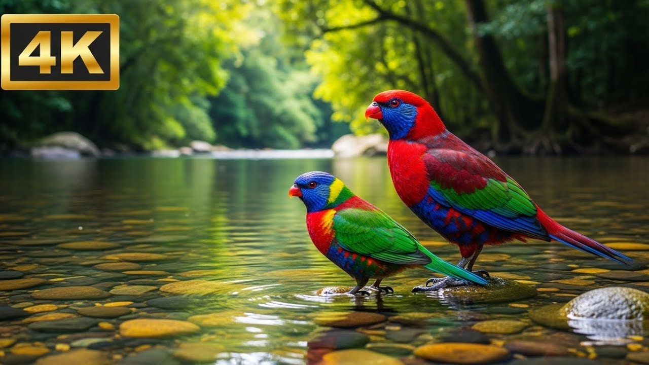 Soft Piano Music with Birds and River Sounds for Sleep, Healing, Study and Mental Calm